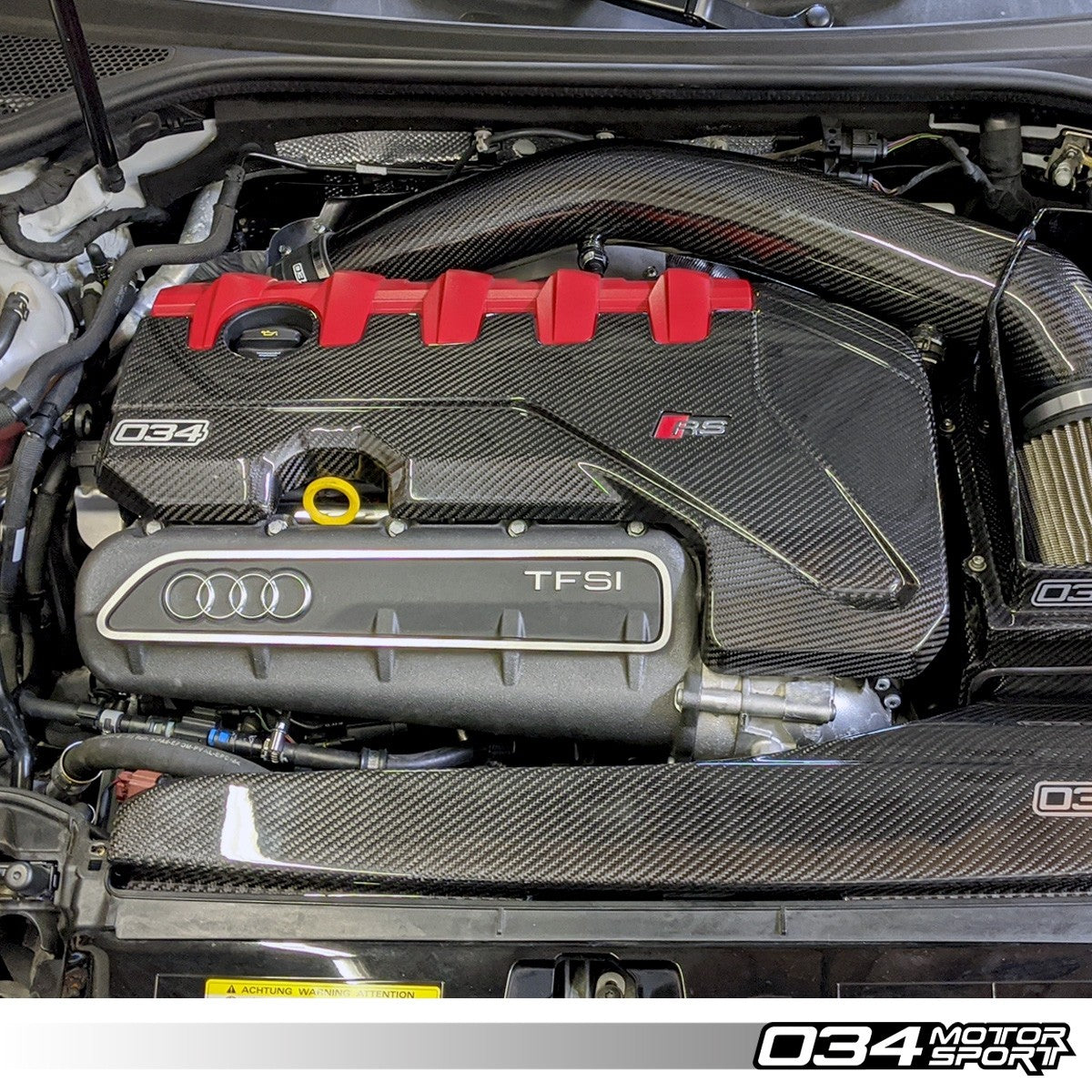 034Motorsport Carbon Fibre Engine Cover Overlay - Audi RS3 8V.5 & TT RS 8S 7