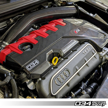 034Motorsport Carbon Fibre Engine Cover Overlay - Audi RS3 8V.5 & TT RS 8S 6