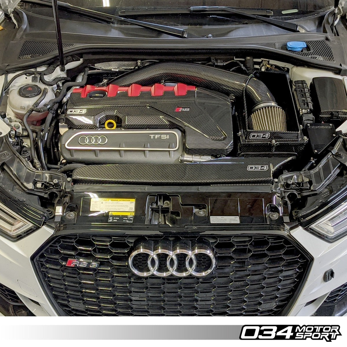 034Motorsport Carbon Fibre Engine Cover Overlay - Audi RS3 8V.5 & TT RS 8S 8