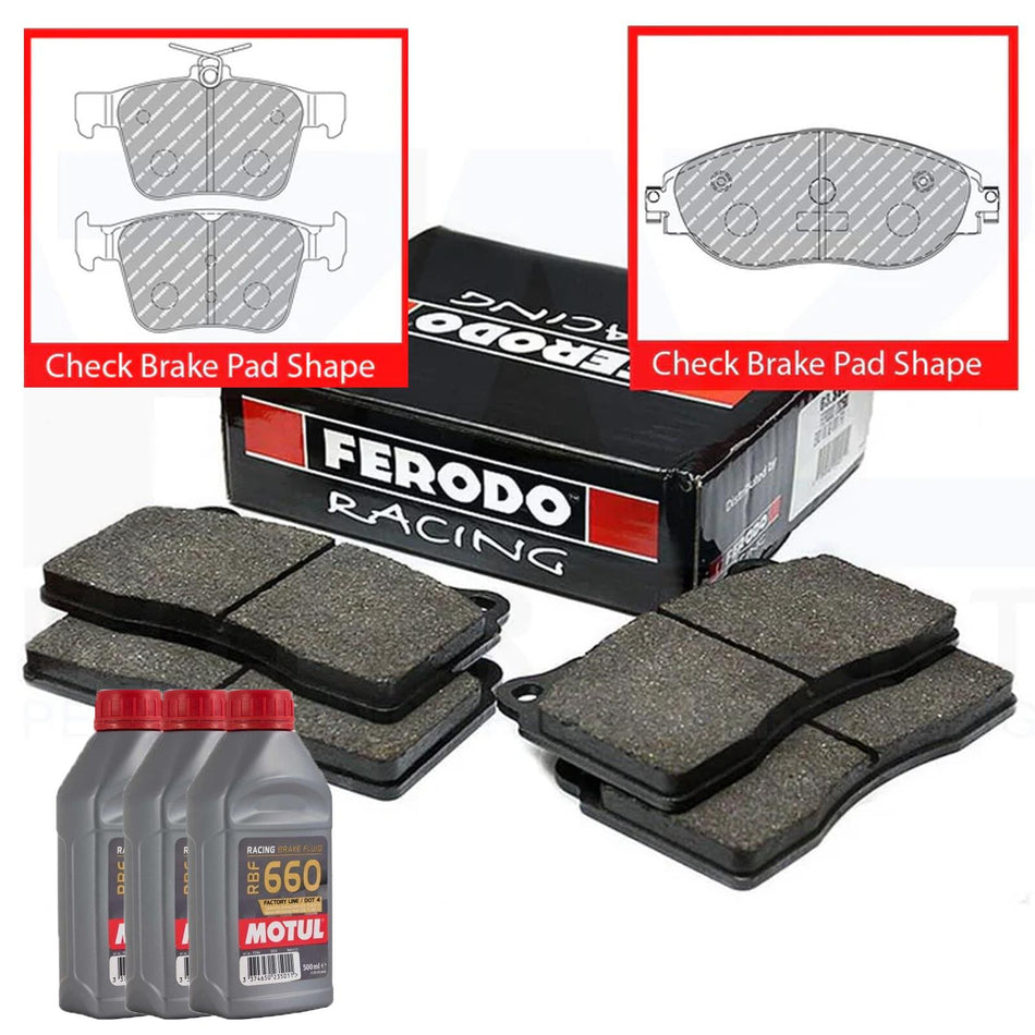 Ferodo Racing DS2500 Front and Rear Brake Pads + Motul Brake Fluid (500ml)