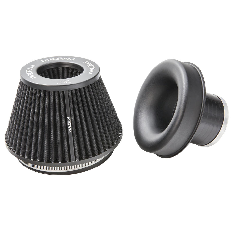 Ramair 102mm ID Neck Medium Cone Pleated Filter With Velocity Stack And Coupling