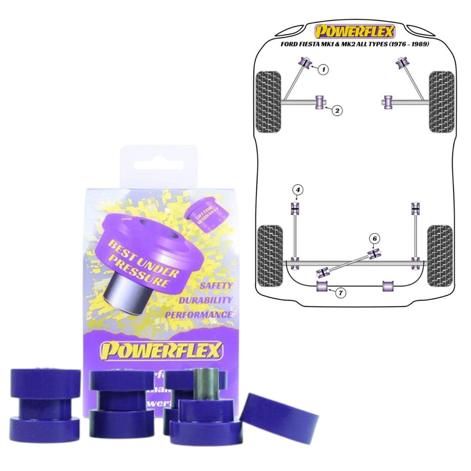 Powerflex Road Series x4 Rear Tie Bar Bushes for Ford Fiesta Mk1 & Mk2 XR2