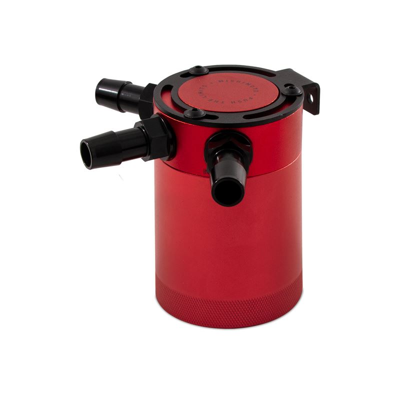 Mishimoto Performance Universal Compact Baffled Oil Catch Can Kit, 3-Port Red