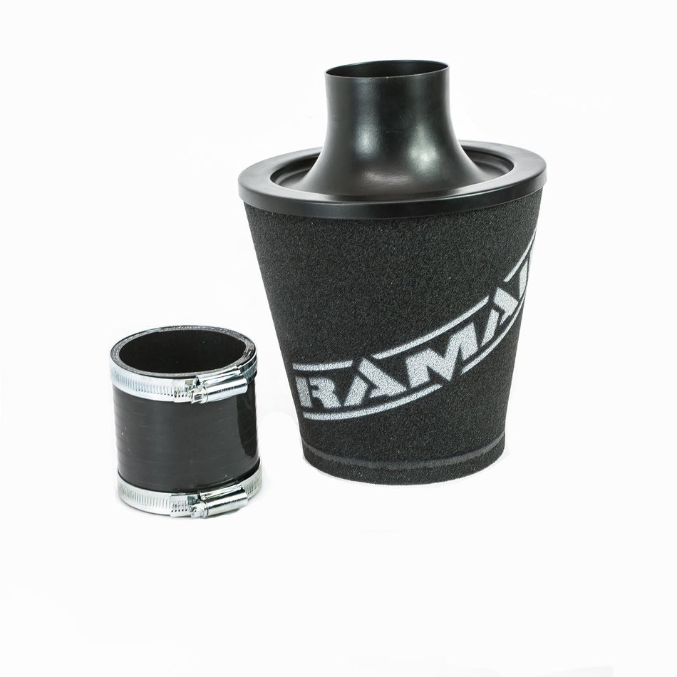 Ramair Aluminium Base Medium Air Foam Filter 80mm OD Black With Silicone Coupler