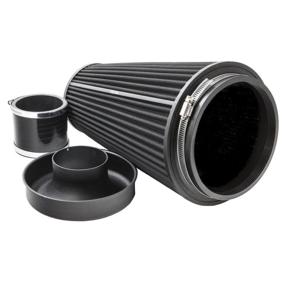 Ramair 76mm ID Neck XLarge Cone Pleated Air Filter W/ Velocity Stack & Coupling