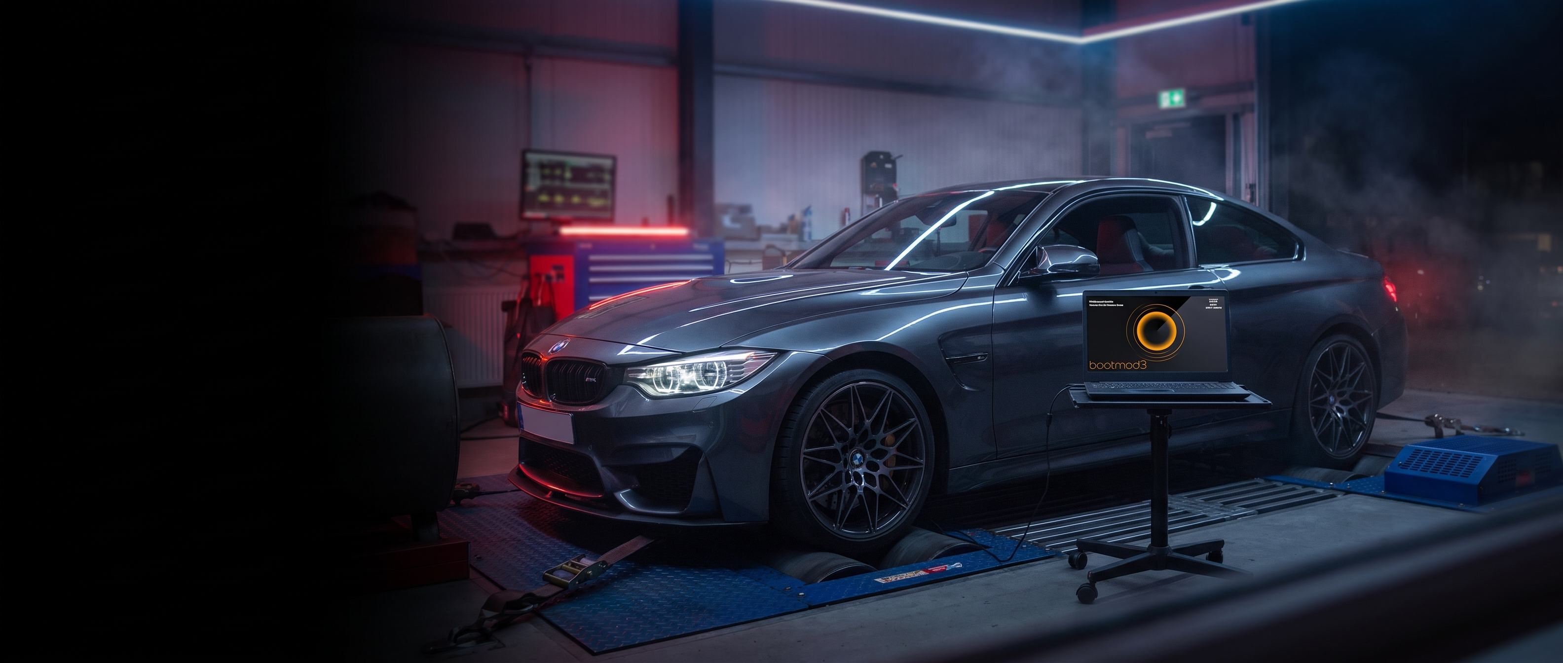 BMW M4 on dyno with bootmod3 flash tuning - HAZ Motorsport homepage banner