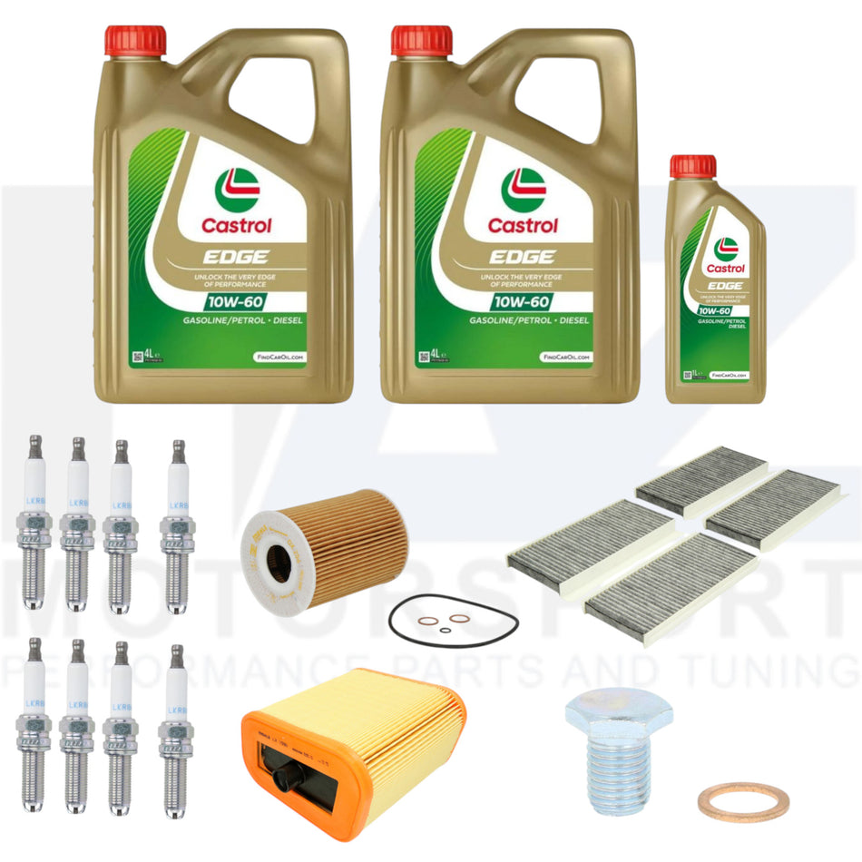 BMW M3 E90 Full Service Kit Spark Plugs Oil Air Cabin Filters Castrol Engine Oil