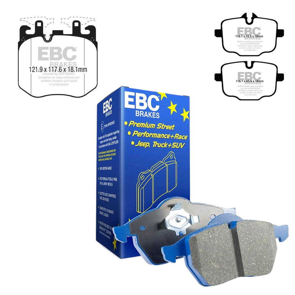 BMW X3M Front & Rear Brake Pads EBC Bluestuff NDX F97 G01 X4M F98 G02 Incl Comp