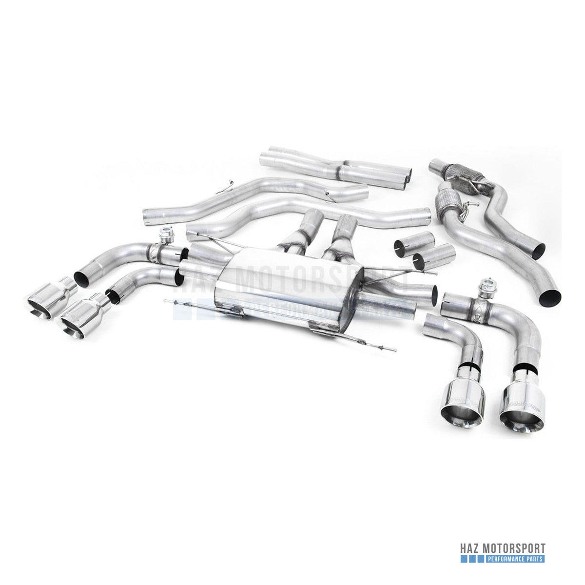 Milltek Sport Cat Back Exhaust – Alfa Romeo Giulia Quadrifoglio 2.9 V6 Bi-Turbo (2017 on) – photo 1