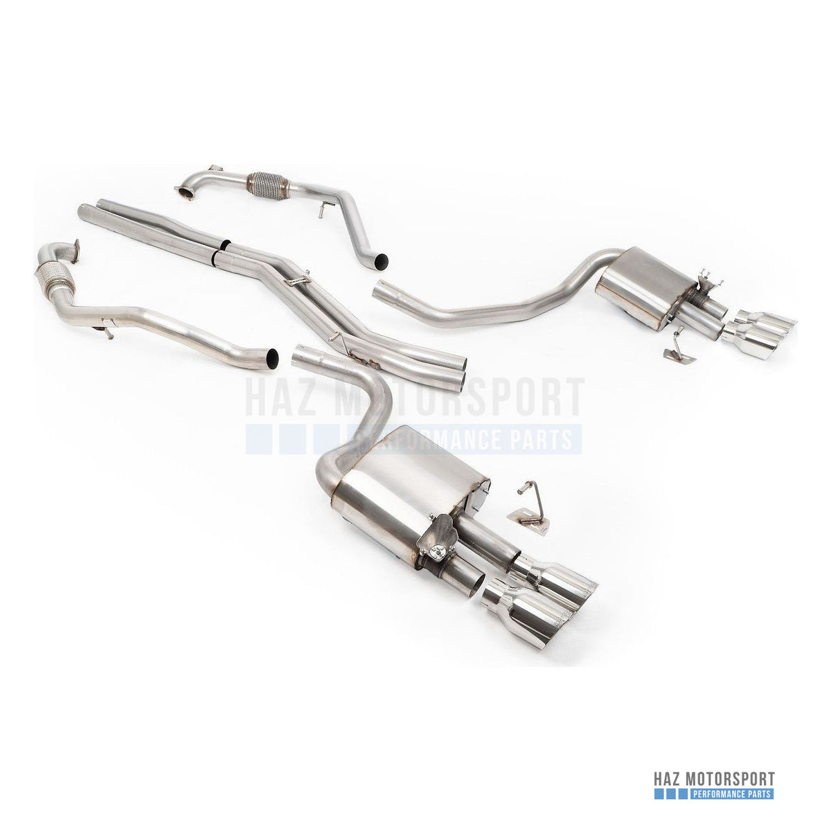 Milltek Sport Non-Resonated (Louder) Cat Back Exhaust – Audi S4/S5 B9 Sport Diff without Brace Bars (2017 on) – photo 1