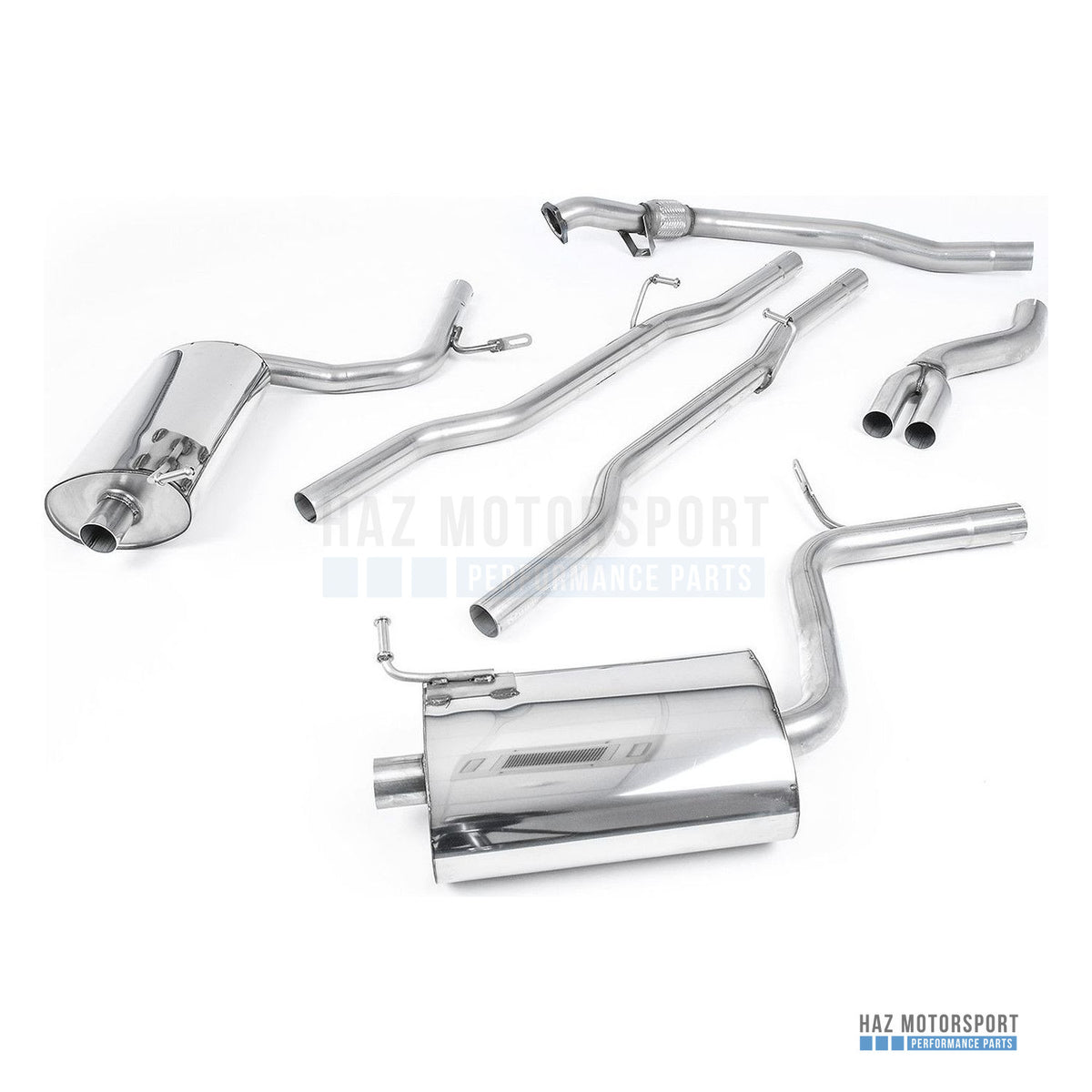 Milltek Sport Non-Resonated (Louder) Cat Back Exhaust – Audi A4 1.8T B6 Quattro Avant (5-speed) (2001–2005) – photo 1