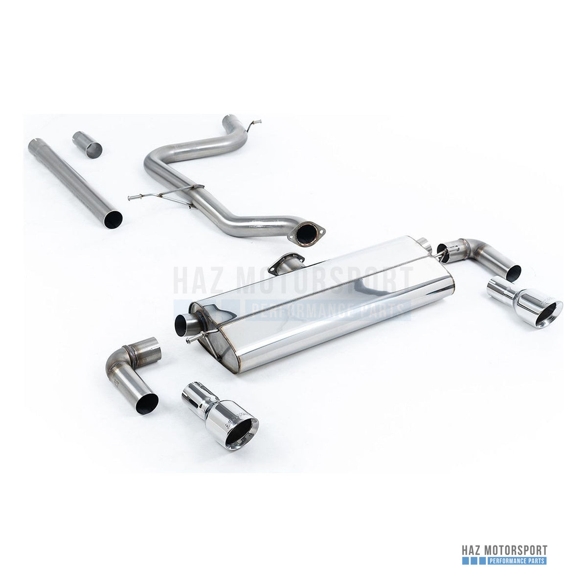 Milltek Sport Non-Resonated (Louder) Cat Back Exhaust – Seat Leon FR 1.8 TSI & VW Golf Mk7.5 1.5 TSI (2017–2021) – photo 1