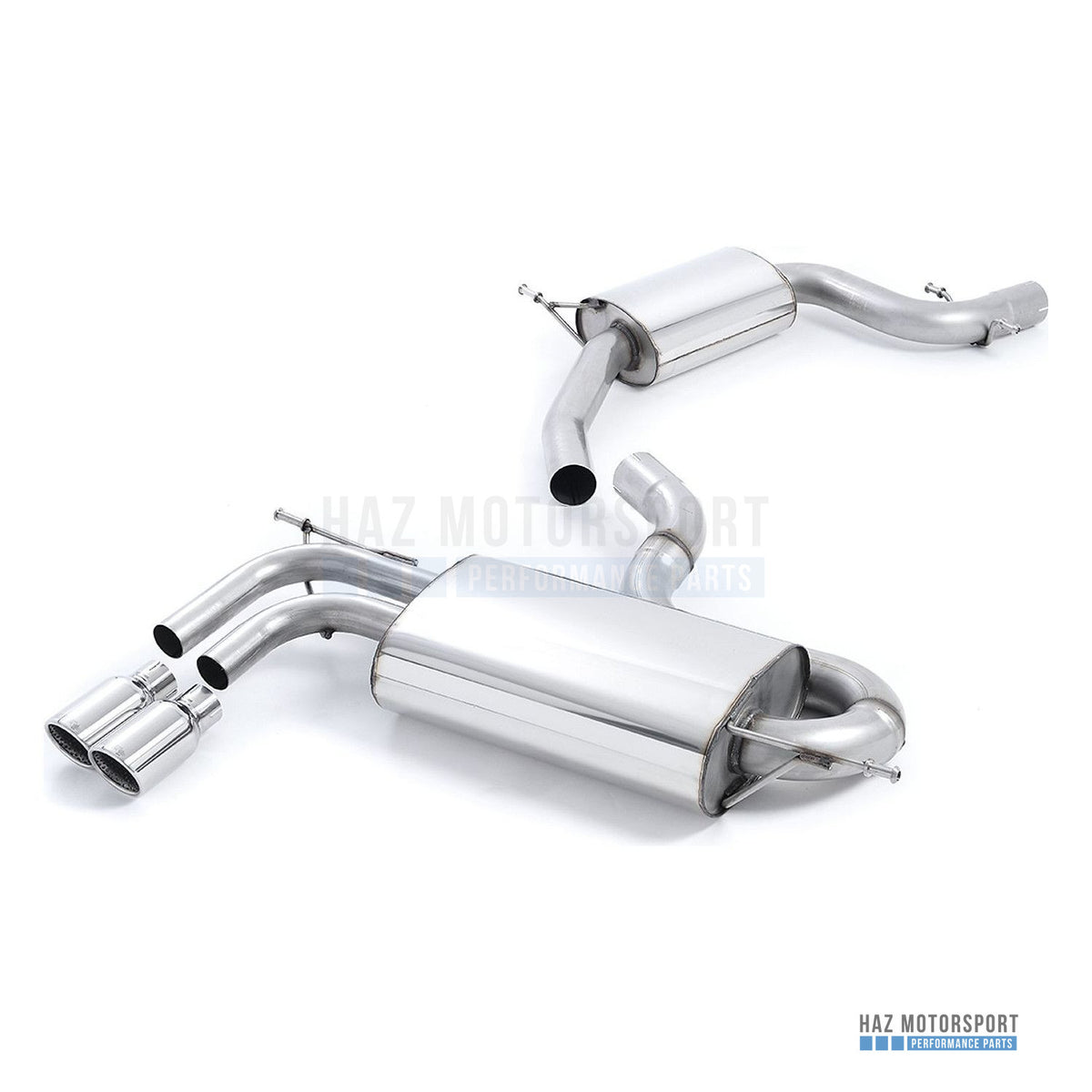Milltek Sport Resonated (Quieter) Cat Back Exhaust – Audi A3/Seat Cupra + Leon/VW Golf Mk5 GTI 2.0T (2003–2013) – photo 1