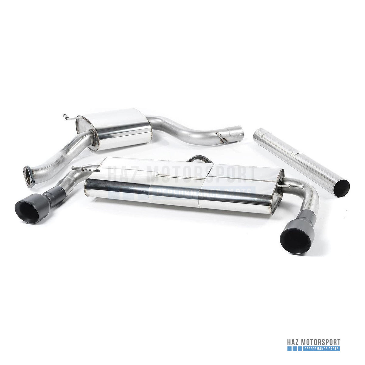 Milltek Sport Resonated (Quieter) Cat Back Exhaust – VW Golf GTI Mk7 Resonated (Quieter) Cat-Back Exhaust System with Matt Black Tips (2013–2016) – photo 3