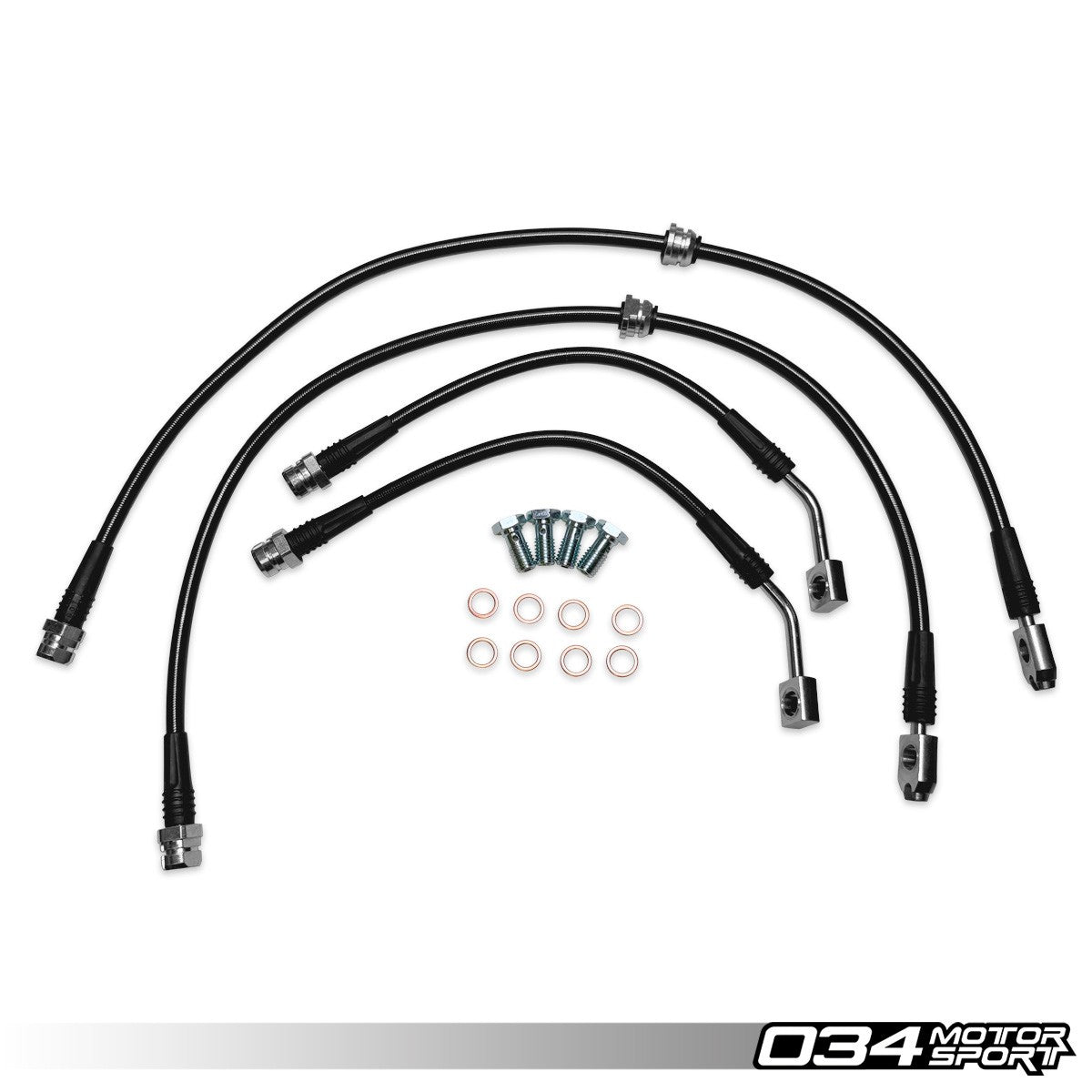 034Motorsport Braided Brake Line Kit - VW Golf R Mk7 Mk8 & GTI, Audi S3 & SQ2 1