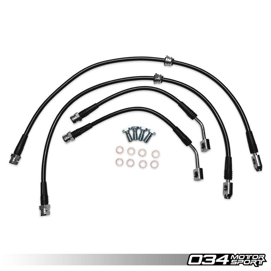 034Motorsport Braided Brake Line Kit - VW Golf R Mk7 Mk8 & GTI, Audi S3 & SQ2 1