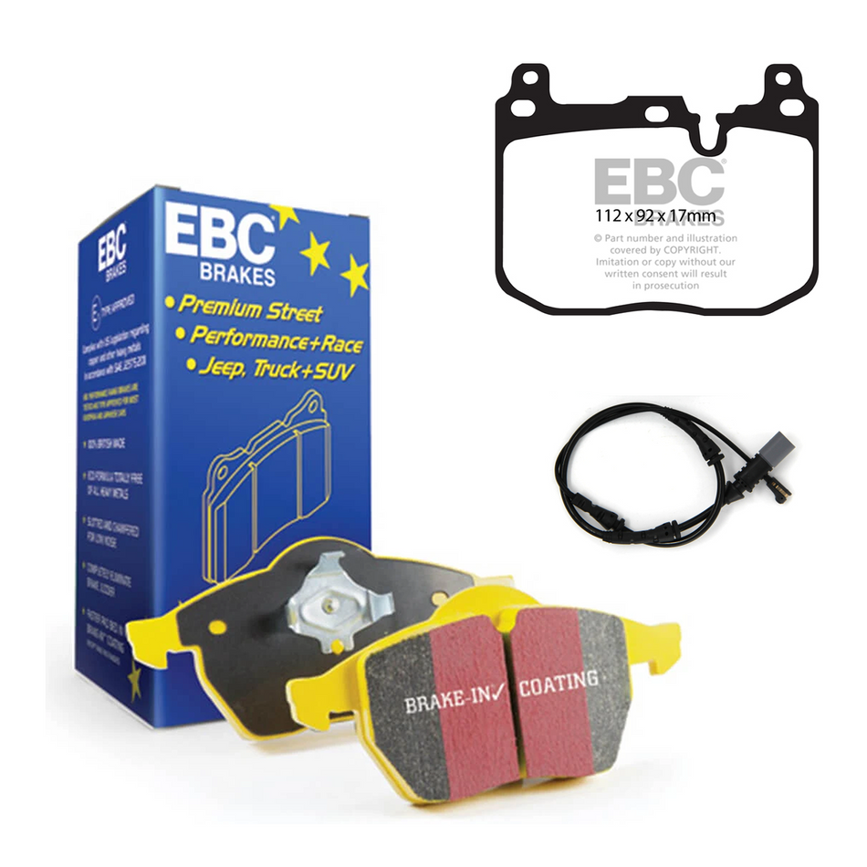EBC Yellowstuff Front Brake Pads & Wear Sensor Lead For BMW M140i M135i F20 F21