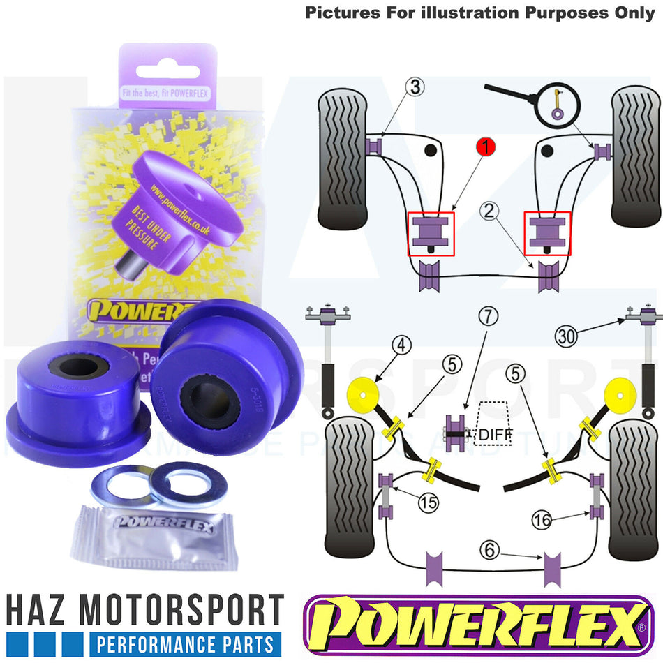 Powerflex Front Lower Wishbone Rear Poly Bushes For BMW E36 3 Series Compact 93-