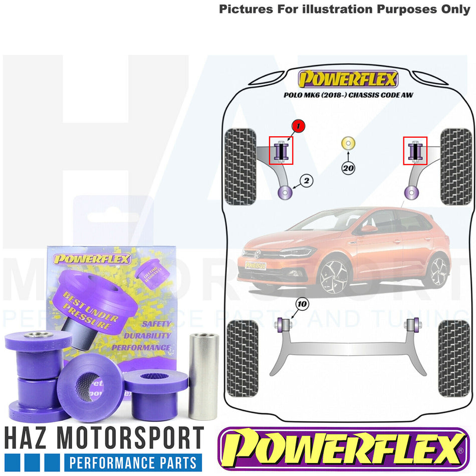 Powerflex Front Wishbone Front Poly Bushes 30mm VW Polo MK6 GTI 2018- AW Chassis