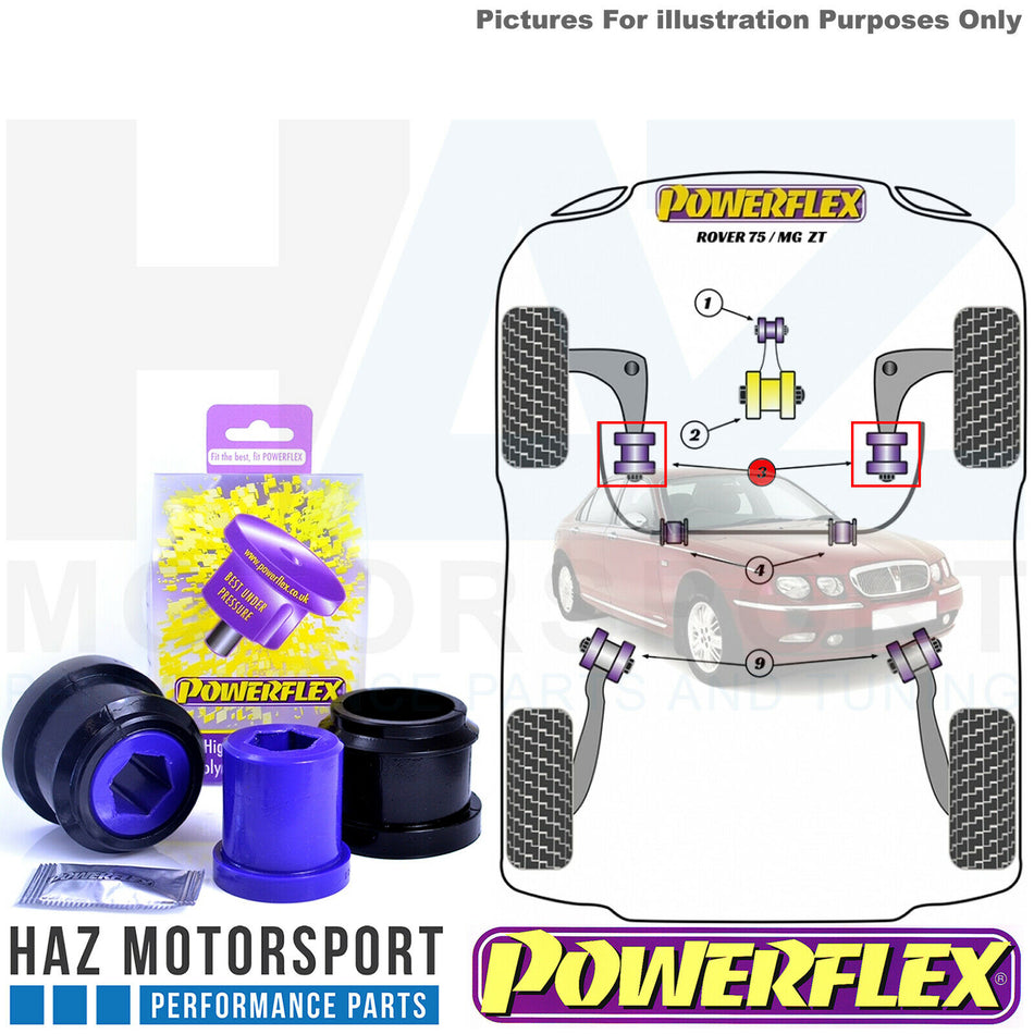 Powerflex x2 Front Arm Rear Poly Bushes For Rover 75 / Rover 75 V8 / MG ZT 260