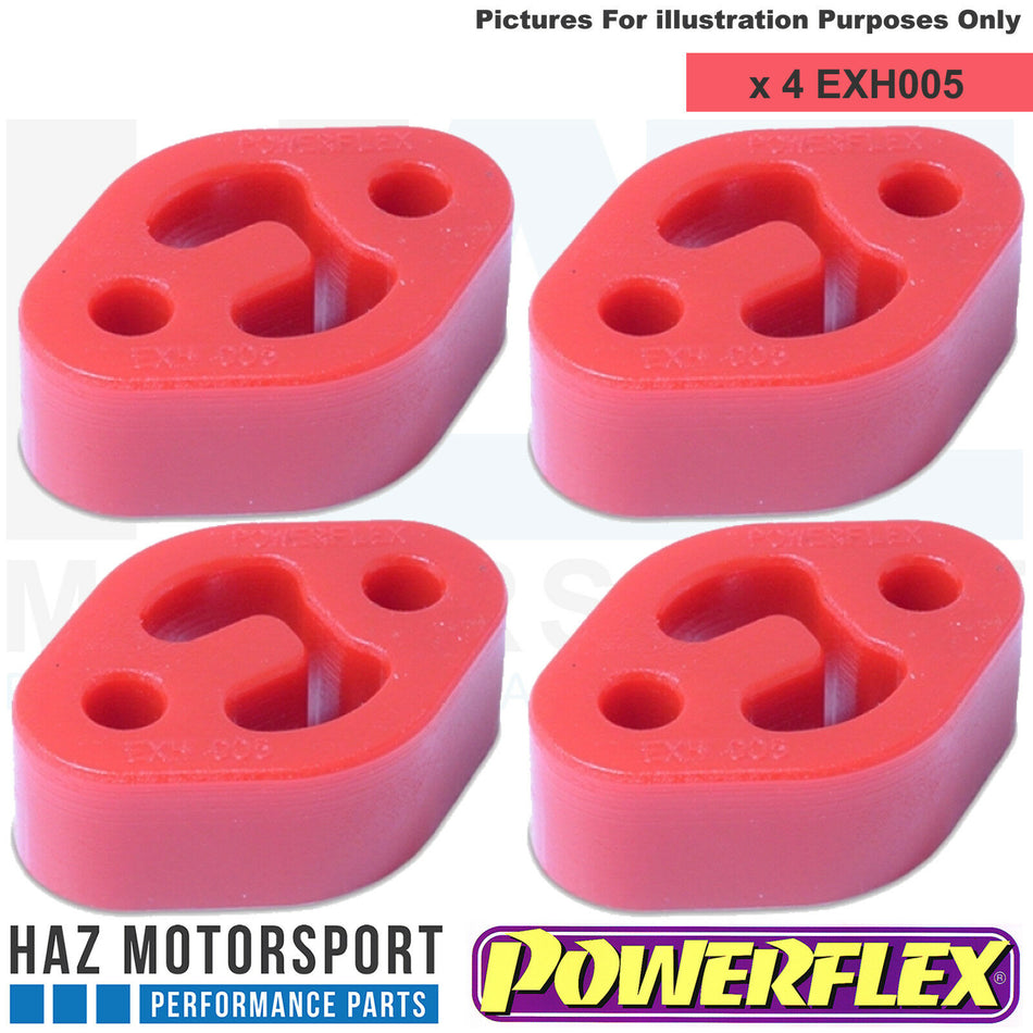 Powerflex Ford Fiesta ST 180 ST180 4x Poly Exhaust Bushes Complete Car Set