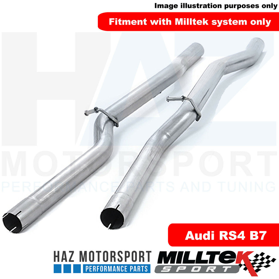 Audi RS4 B7 4.2 V8 Milltek Exhaust Non Res Resonated Centre Mid Pipes
