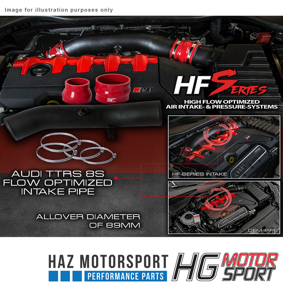 HG Motorsport 3.5 Red Intake Hard Pipe Kit for Audi RS3 8V FL, TTRS 8S 400HP