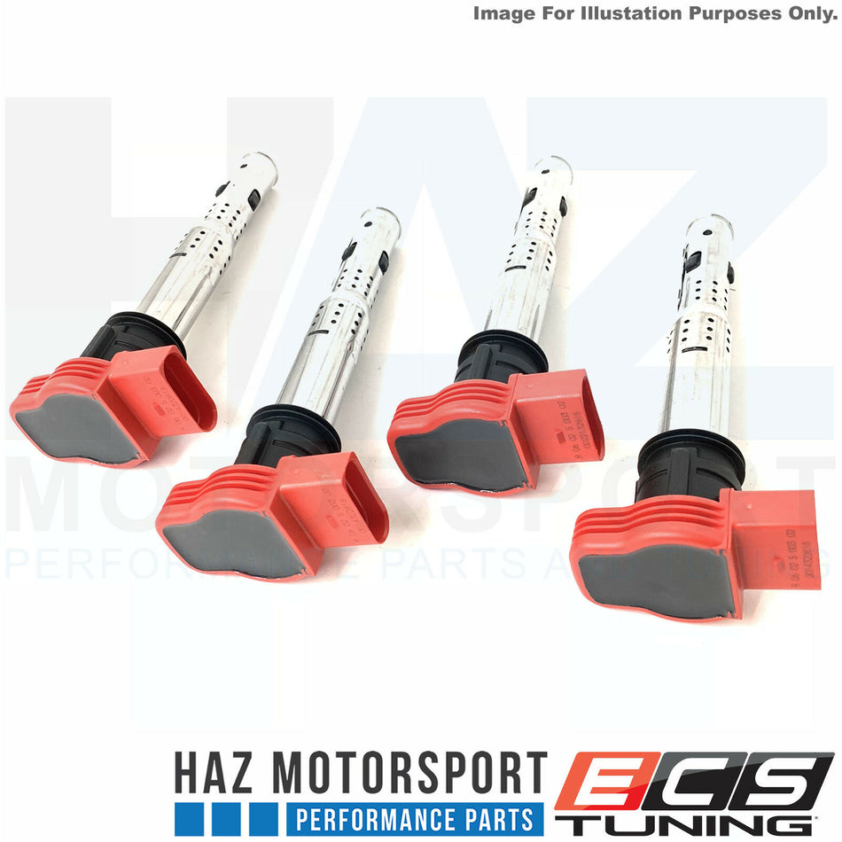 ECS Tuning R8 Red Ignition Coil Packs Audi A3/S3/8P A4/B6/B7/B8 TT/TTS MK2 2.0T