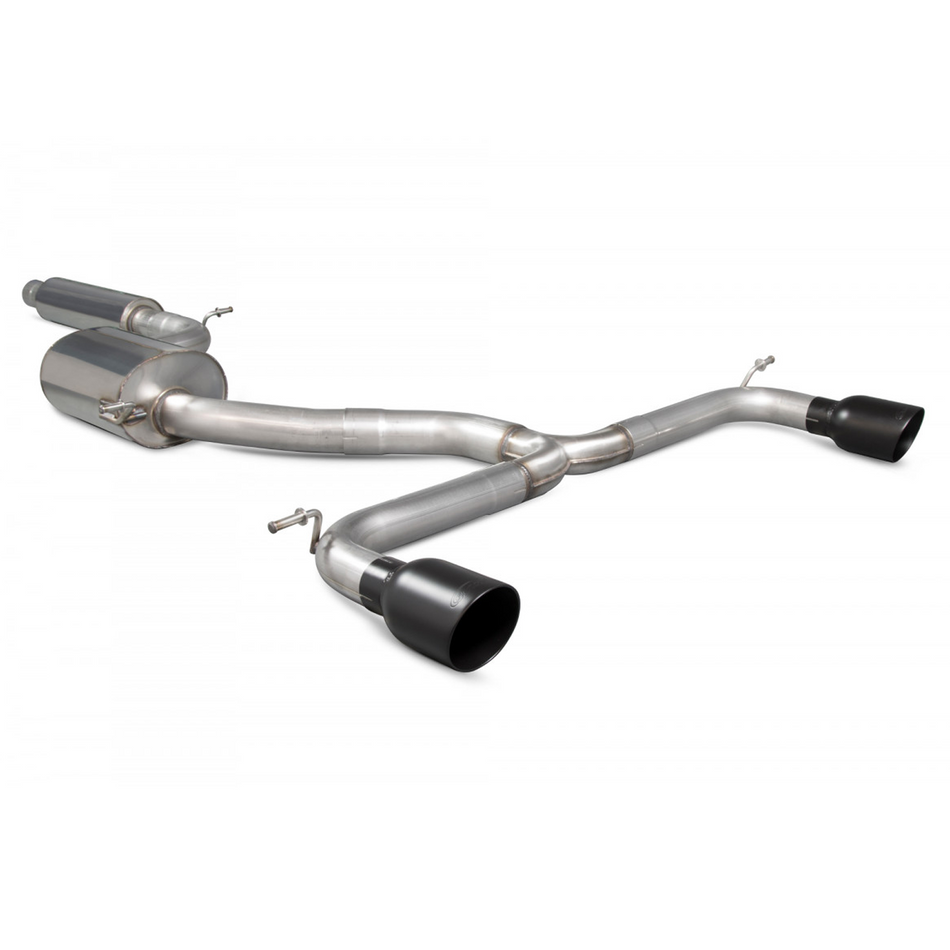 Golf Mk7 GTI 13- Scorpion 3" Resonated Catback Exhaust Black Ceramic Daytona Tip