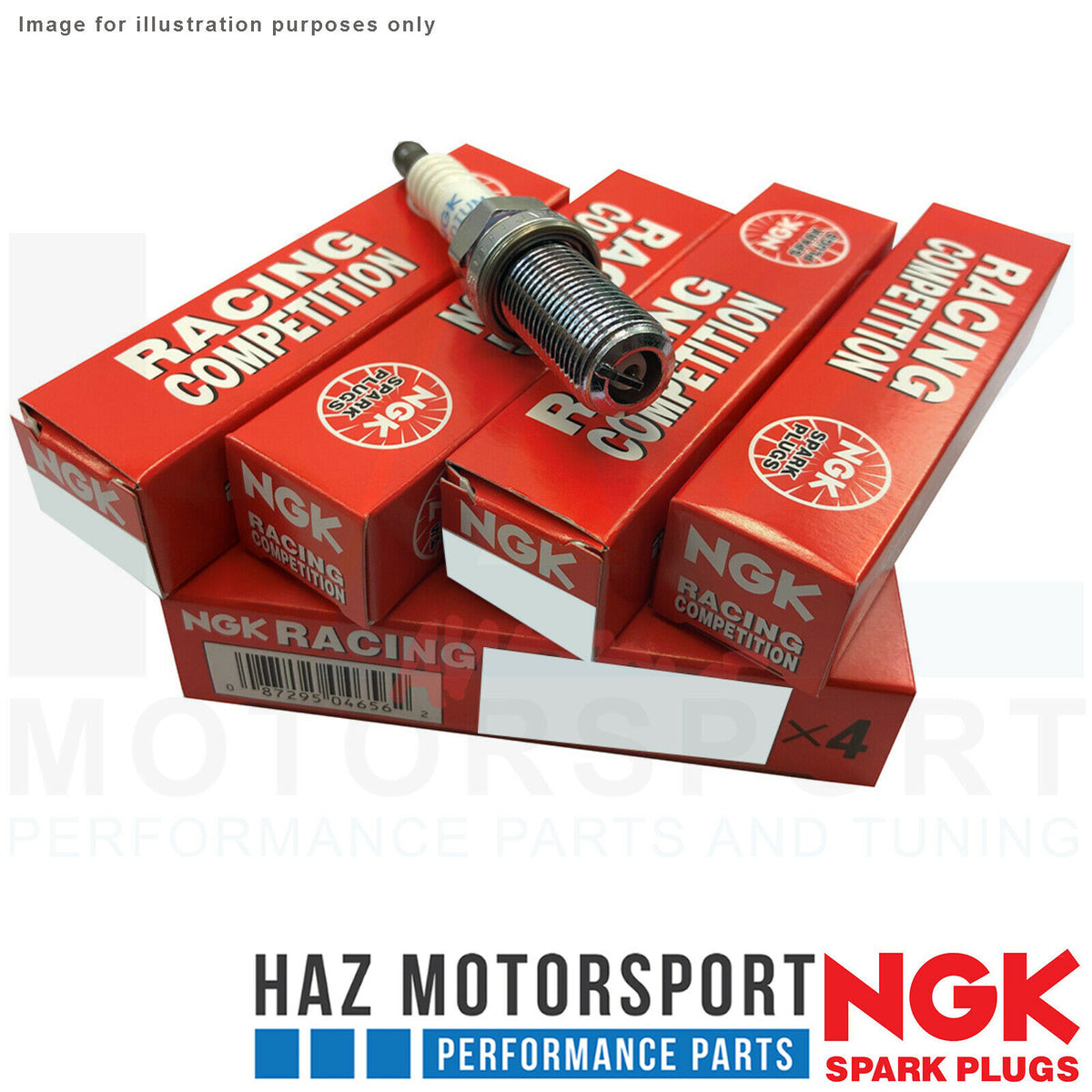 NGK Racing Competition x4 Angled Ground Strap Spark Plug 9 For Audi TTS Mk3 - HAZ MOTORSPORT