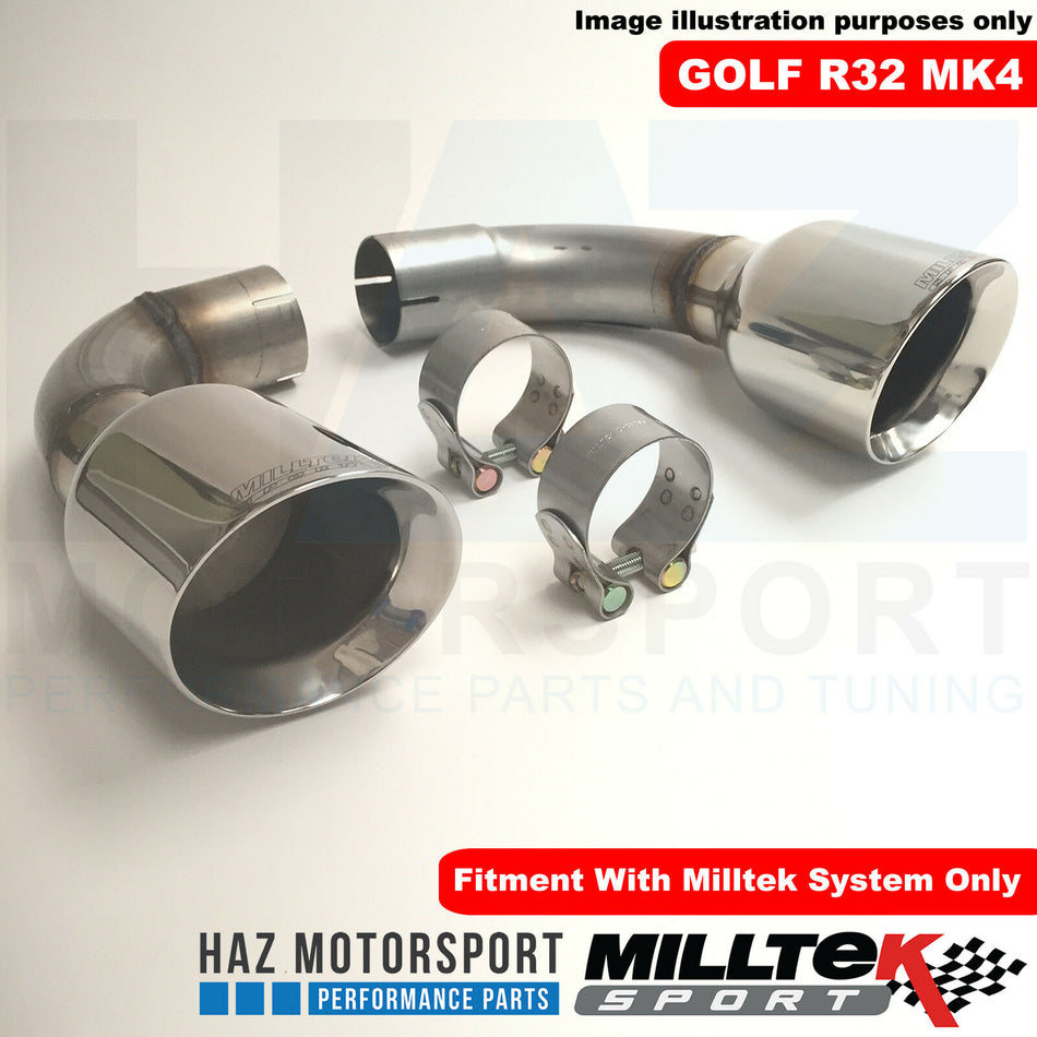 Milltek Exhaust VW Golf Mk4 R32 V6 Cat Back Polished GT100 Tail Pipe Tips Only