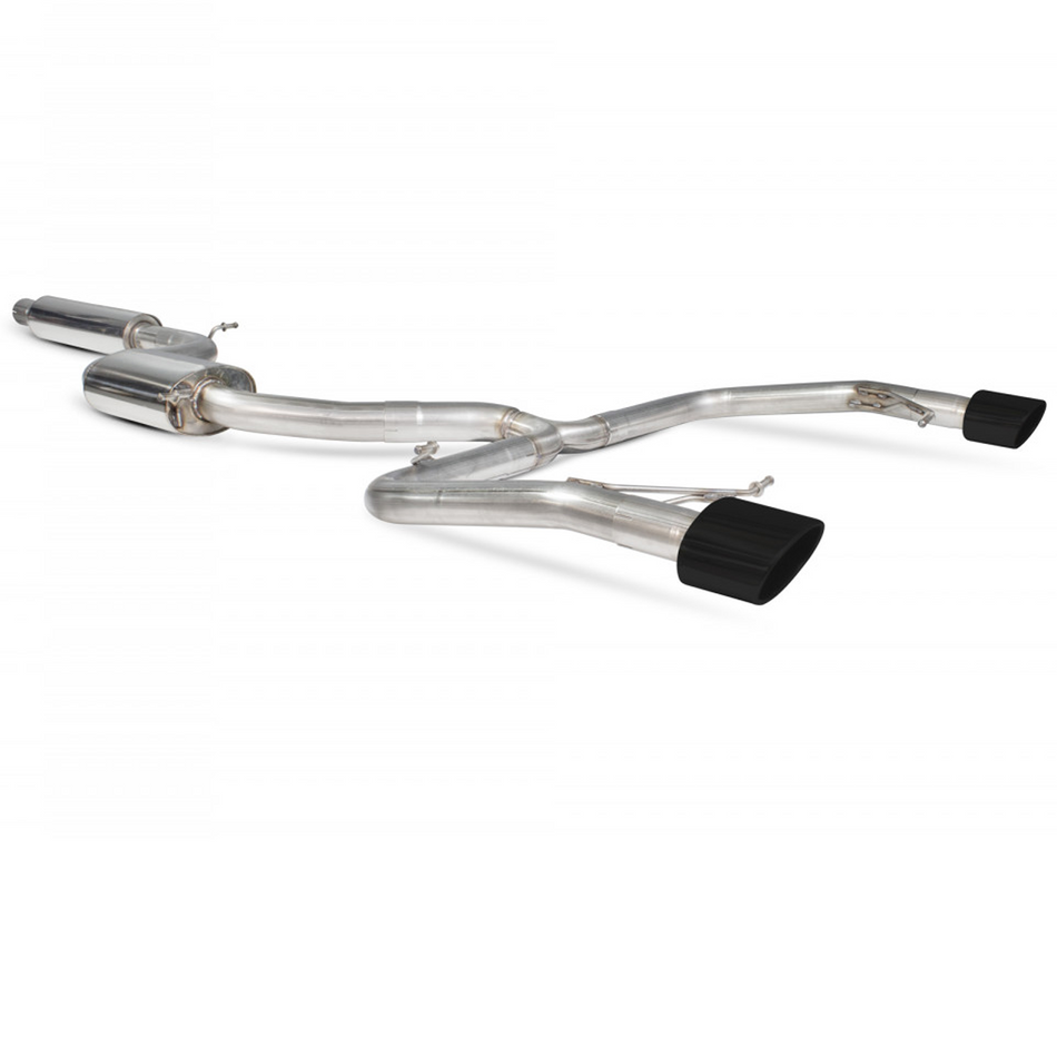 Seat 15-17 Scorpion 3" Resonated Cat-Back Exhaust System Black Coated Evo Tip