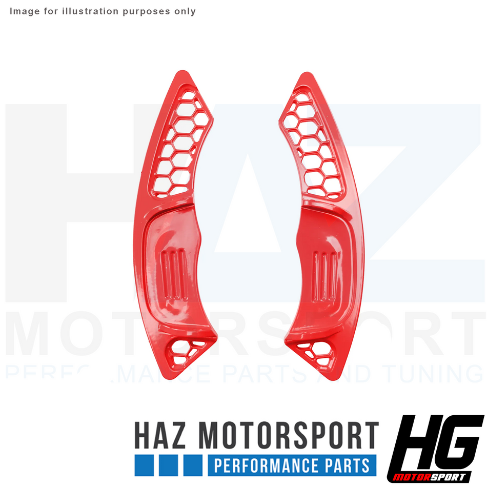 HG Motorsport Red Paddle Shifters Honeycomb Design VW Golf MK7 R/GTI/GTD