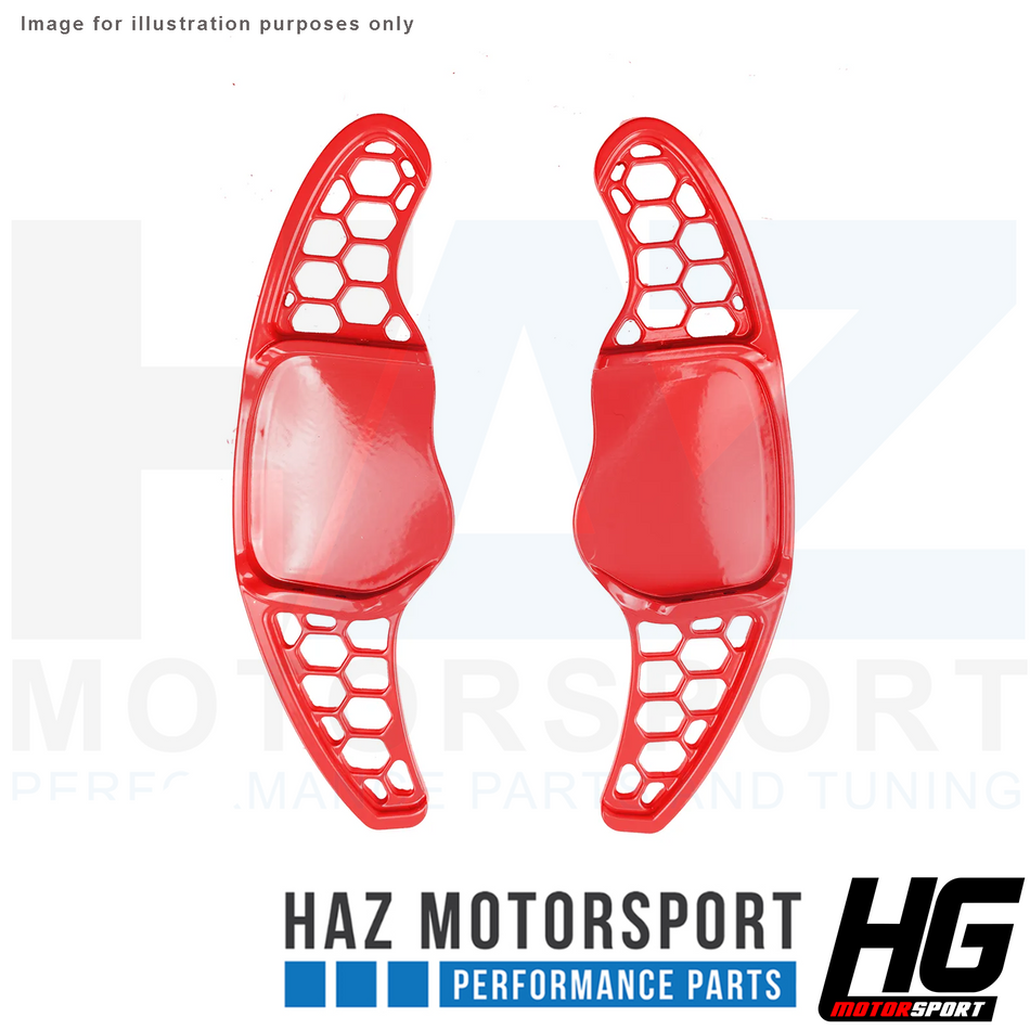 HG Motorsport Red Paddle Shifters Honeycomb Design Seat Leon Cupra 5F