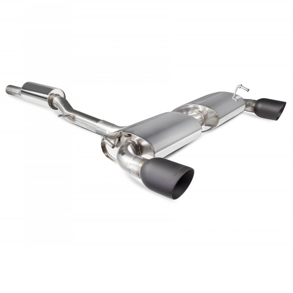 VW Golf Mk4 R32 Scorpion 2.75" Resonated Exhaust Black Ceramic Daytona Twin Tip