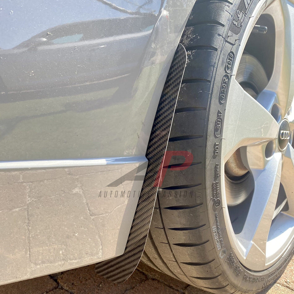 AP Design Gloss Carbon Fibre Front/Rear Mud Flaps/Arch Guards Audi RS3 8V 2015-