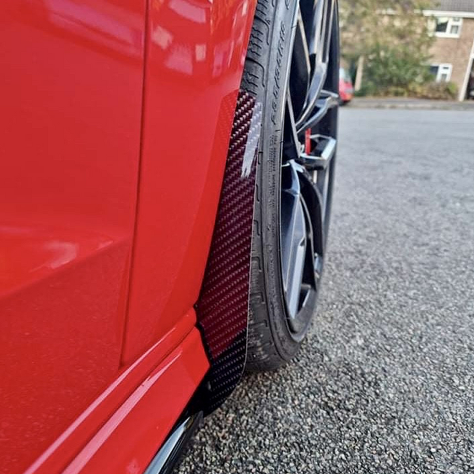 AP Design Gloss Carbon Front Mud Flap/Arch Guards Kit For Audi S3 8V Sportback