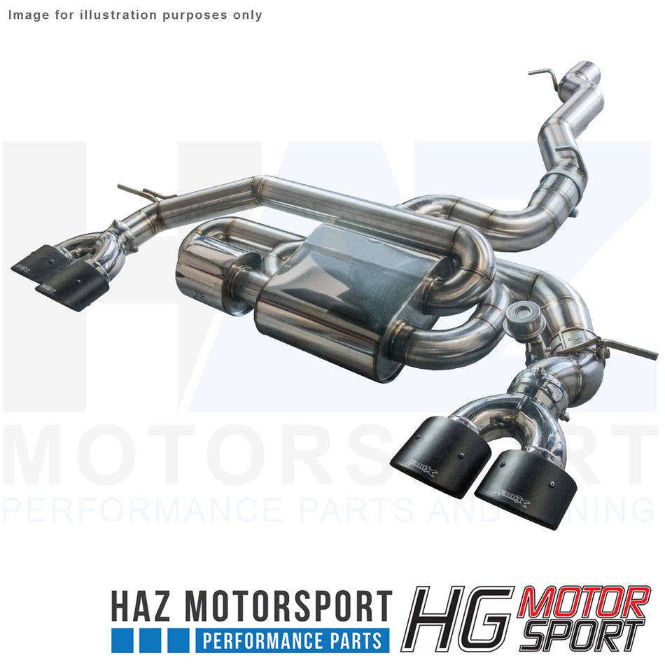 HG Motorsport EGO-X exhaust system 3.5 "for Golf 7 R prefacelift Stainless Tips